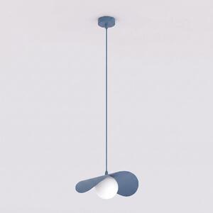 Závěsné svítidlo RITUAL 1M – tlumeně modré, bílé sklo, 1× G9, šířka 31 cm
