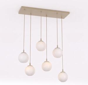 Závěsné svítidlo COSMO 6 – moka, opálové sklo, 6× E14, šířka 81 cm