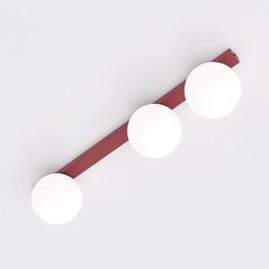 Stropní svítidlo FIT 3 – vínové, opálové sklo, 3× E14, šířka 70 cm