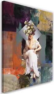 Obraz na plátně Žena a kytice na hlavě - Jose Luis Guerrero Rozměry: 40 x 60 cm
