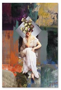 Obraz na plátně Žena a kytice na hlavě - Jose Luis Guerrero Rozměry: 40 x 60 cm