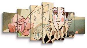 Obraz - Kubismus - harlequin and rose (210x100 cm)