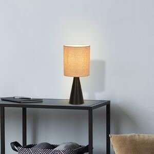 COREP Stolní lampa Sally, matná černá/béžová, výška 33 cm, kov/látka, Černá, Obývací pokoj / jídelna, kov, Moderní
