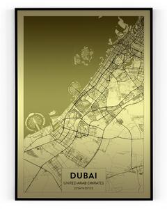 Plakát / Obraz Mapa Dubai Pololesklý saténový papír A4 - 21 x 29,7 cm