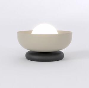 Stolní lampa OZZY LN1 – černá / moka, bílé sklo, 1× G9, šířka 18 cm