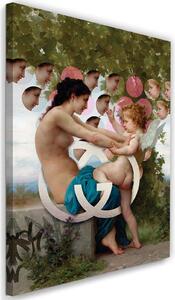 Obraz na plátně Žena a dítě na známce Chanel - Jose Luis Guerrero Rozměry: 40 x 60 cm
