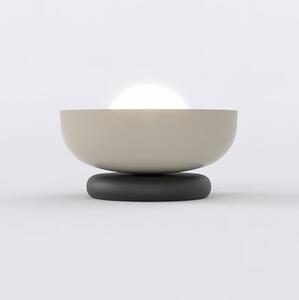 Stolní lampa OZZY LN1 – černá / moka, bílé sklo, 1× G9, šířka 18 cm