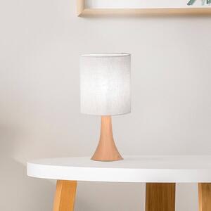 COREP Stolní lampa Arto, světle hnědá/bílá, výška 32 cm, kov/plátno, Světlé dřevo, Obývací pokoj / jídelna, kov