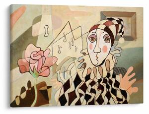 Obraz - Kubismus - harlequin and rose (70x50 cm)