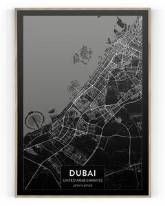 Plakát / Obraz Mapa Dubai Napnuté plátno na dřevěném rámu 40 x 50 cm