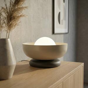 Stolní lampa OZZY LN1 – černá / moka, bílé sklo, 1× G9, šířka 18 cm