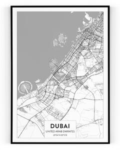 Plakát / Obraz Mapa Dubai 50 x 70 cm Pololesklý saténový papír