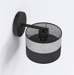 Nástěnné svítidlo KARBON K1 – černé / šedé, textilní stínidlo, 1× E27, šířka 20 cm