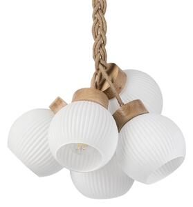 Lustr na lanku LOOMIS 5xE27/15W/230V 130 cm béžová/dub