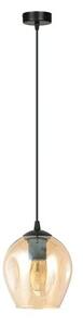 Závěsné svítidlo ISTAR 1 – černé, jantarové sklo, 1× E27, šířka 14 cm