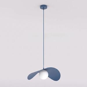 Závěsné svítidlo RITUAL 1L – tlumeně modré, bílé sklo, 1× G9, šířka 31 cm