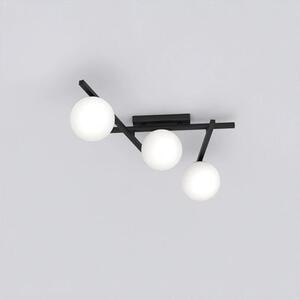 Stropní svítidlo SMART 3 – černé, opálové sklo, 3× E14, šířka 51 cm