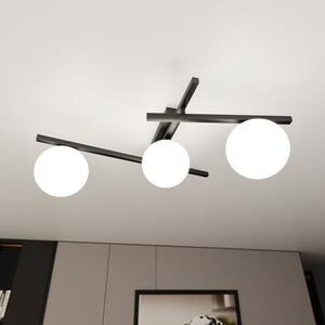 Stropní svítidlo SMART 3 – černé, opálové sklo, 3× E14, šířka 51 cm