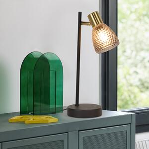 COREP Stolní lampa Giada, černá/kouřově šedá, výška 35 cm, kov/sklo, Hliník / šedá / zinek, Obývací pokoj / jídelna, kov