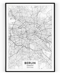 Plakát / Obraz Mapa Berlin Napnuté plátno na dřevěném rámu 40 x 50 cm