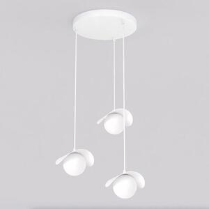 Závěsné svítidlo RITUAL 3 PREM – celobílé, sklo, 3× G9, šířka 30 cm