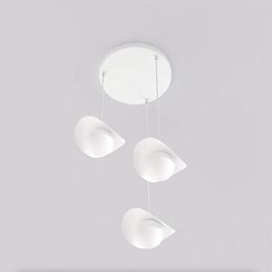 Závěsné svítidlo RITUAL 3 PREM – celobílé, sklo, 3× G9, šířka 30 cm