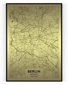 Plakát / Obraz Mapa Berlin Napnuté plátno na dřevěném rámu 40 x 50 cm
