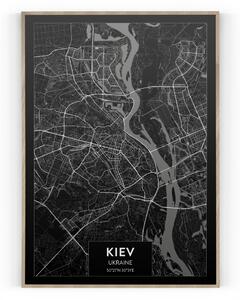 Plakát / Obraz Mapa Kiev Napnuté plátno na dřevěném rámu 61 x 91,5 cm
