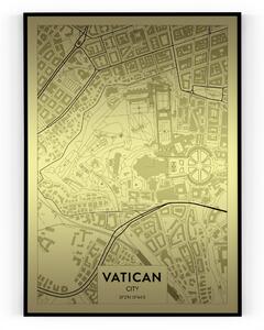 Plakát / Obraz Mapa Vatican Tiskové plátno A4 - 21 x 29,7 cm