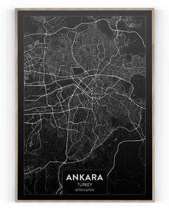 Plakát / Obraz Mapa Ankara Napnuté plátno na dřevěném rámu 40 x 50 cm