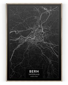 Plakát / Obraz Mapa Bern Pololesklý saténový papír 40 x 50 cm