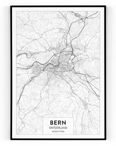 Plakát / Obraz Mapa Bern 40 x 50 cm Pololesklý saténový papír