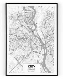 Plakát / Obraz Mapa Kiev 61 x 91,5 cm Pololesklý saténový papír