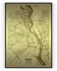 Plakát / Obraz Mapa Kiev Pololesklý saténový papír 40 x 50 cm