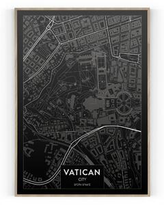 Plakát / Obraz Mapa Vatican Napnuté plátno na dřevěném rámu 50 x 70 cm
