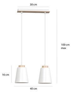 Závěsné svítidlo BOLERO 2 – bílé, 2× E27, šířka 40 cm