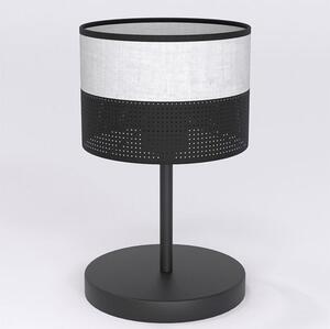Stolní lampa KARBON LN1 – černá / šedá, textilní stínidlo, 1× E27, šířka 20 cm