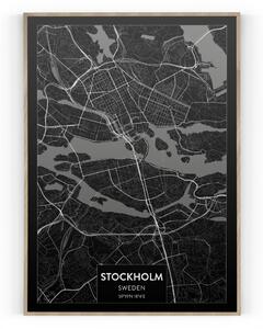 Plakát / Obraz Mapa Stockholm Napnuté plátno na dřevěném rámu 40 x 50 cm