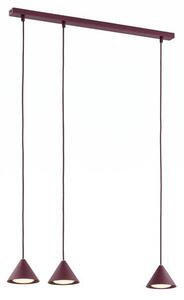 Závěsné svítidlo ELIT 3 – vínové, 3× GX53, šířka 70 cm