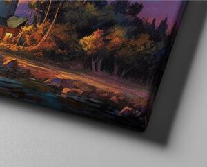Obraz na plátně - Maják na pobřeží se západem slunce FeelHappy.cz Velikost obrazu: 60 x 20 cm