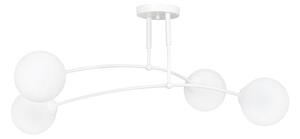 Stropní svítidlo PREGOS 4 – celobílé, sklo, 4× E14, šířka 60 cm