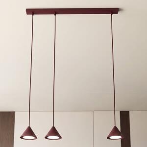 Závěsné svítidlo ELIT 3 – vínové, 3× GX53, šířka 70 cm