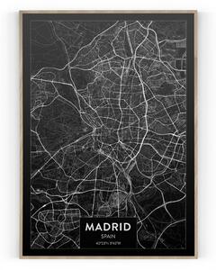 Plakát / Obraz Mapa Madrid Napnuté plátno na dřevěném rámu 40 x 50 cm