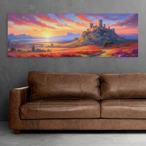 Obraz na plátně - Starý hrad při západu slunce FeelHappy.cz Velikost obrazu: 60 x 20 cm