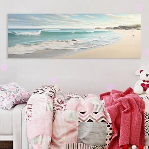 Obraz na plátně - Nádherná pláž s bílým pískem a tyrkysovou vodou FeelHappy.cz Velikost obrazu: 60 x 20 cm