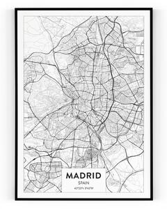 Plakát / Obraz Mapa Madrid Napnuté plátno na dřevěném rámu 50 x 70 cm