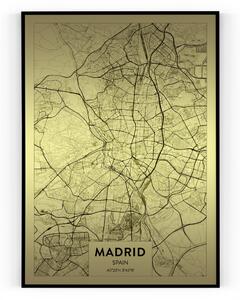 Plakát / Obraz Mapa Madrid Pololesklý saténový papír A4 - 21 x 29,7 cm