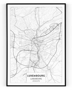 Plakát / Obraz Mapa Luxembourg 61 x 91,5 cm Napnuté plátno na dřevěném rámu