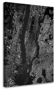 Obraz na plátně Černobílá mapa města - Nikita Abakumov Rozměry: 40 x 60 cm