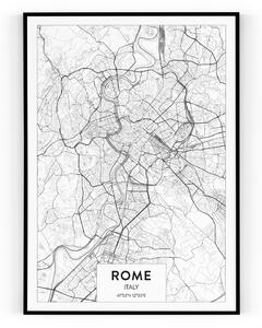 Plakát / Obraz Mapa Rome 50 x 70 cm Napnuté plátno na dřevěném rámu